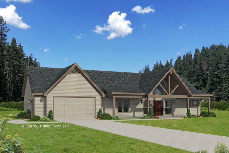 Ranch Style House Plan - 2 Beds 2 Baths 1600 Sq/Ft Plan #932-740