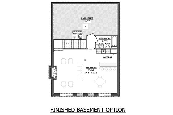 Floor Plan - Lower Floor for Country House Plan #1089-75 - 4 bed, 2 bath