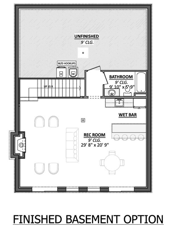 Floor Plan - Lower Floor for Country House Plan #1089-75 - 4 bed, 2 bath