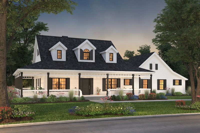 Dream House Plan - Farmhouse Exterior - Front Elevation Plan #72-132