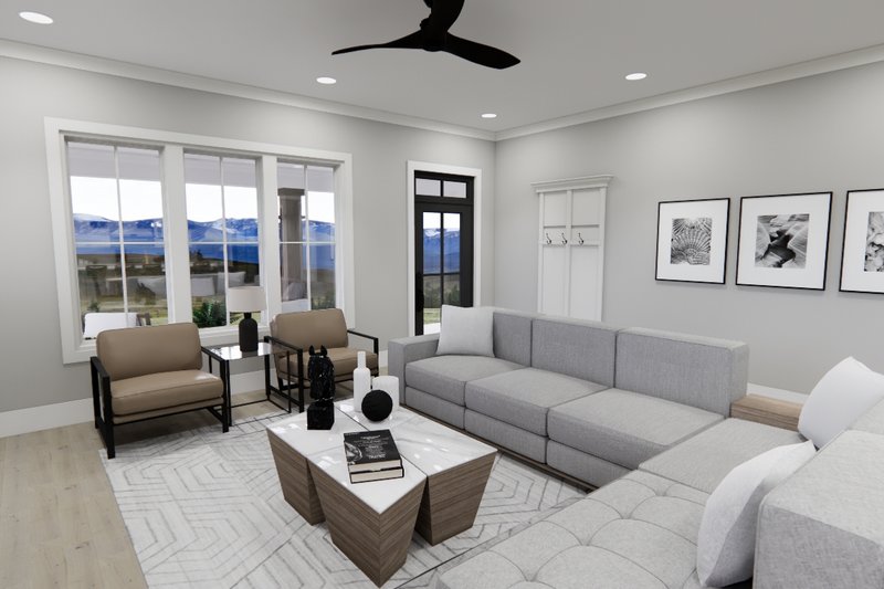 House Blueprint - Interior - Family Room 2 for Farmhouse House Plan #51-1262 - 3 bed, 3.5 bath