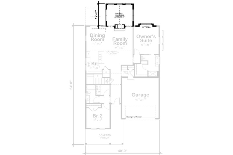House Blueprint - Floor Plan - Other Floor for Craftsman House Plan #20-2598 - 2 bed, 2 bath
