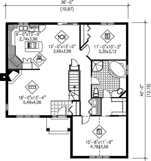 Traditional Floor Plan - Main Floor Plan #25-179