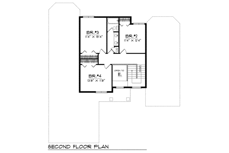 Dream House Plan - Floor Plan - Upper Floor for Traditional House Plan #70-432 - 4 bed, 2.5 bath