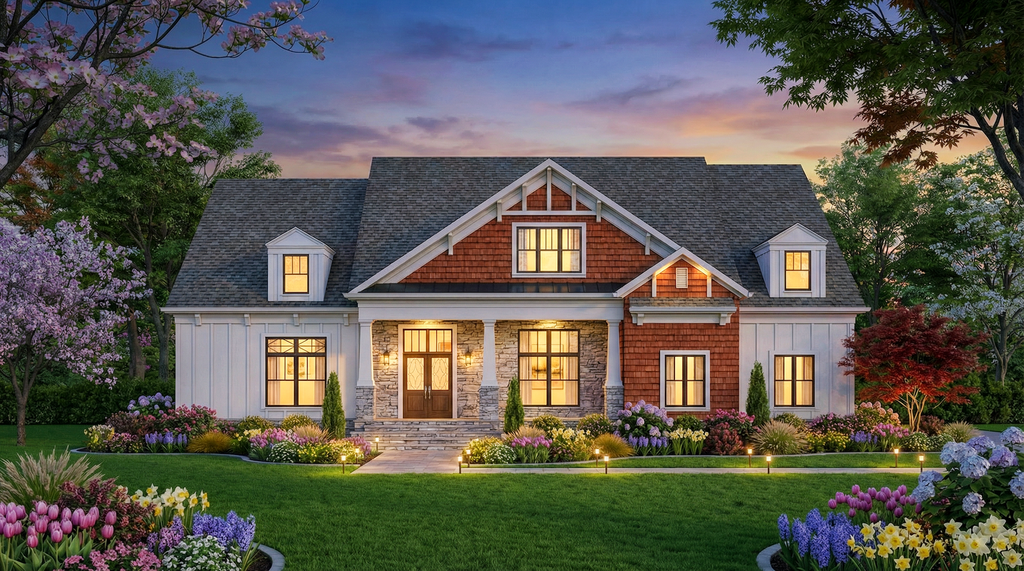 Exterior - Front Elevation 2 for Craftsman House Plan #119-327 - 4 bed, 4.5 bath