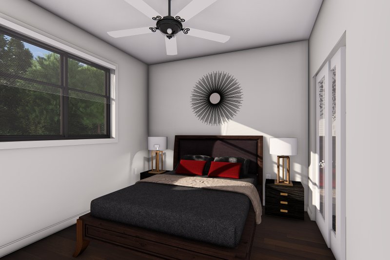 Architectural House Design - Interior - Bedroom 1 for Farmhouse House Plan #126-259 - 2 bed, 1 bath