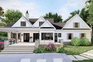 Exterior - Rear Elevation for Farmhouse House Plan #1094-9 - 4 bed, 3 bath