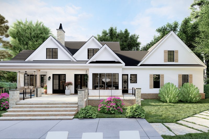 House Blueprint - Exterior - Rear Elevation for Farmhouse House Plan #1094-9 - 4 bed, 3 bath