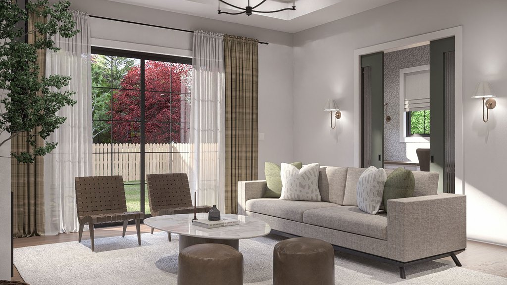 Interior - Family Room for Farmhouse House Plan #455-780 - 3 bed, 2.5 bath
