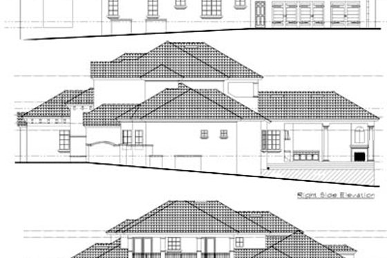 Exterior - Rear Elevation for European House Plan #135-141 - 6 bed, 8 bath