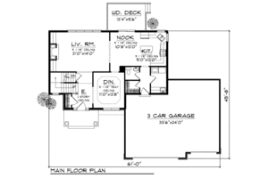 Floor Plan - Main Floor for Traditional House Plan #70-685 - 4 bed, 2.5 bath