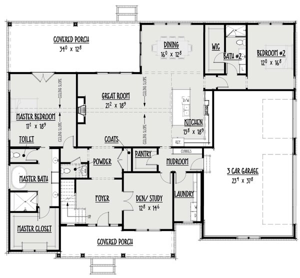 Dream House Plan - Farmhouse Floor Plan - Main Floor Plan #1088-8