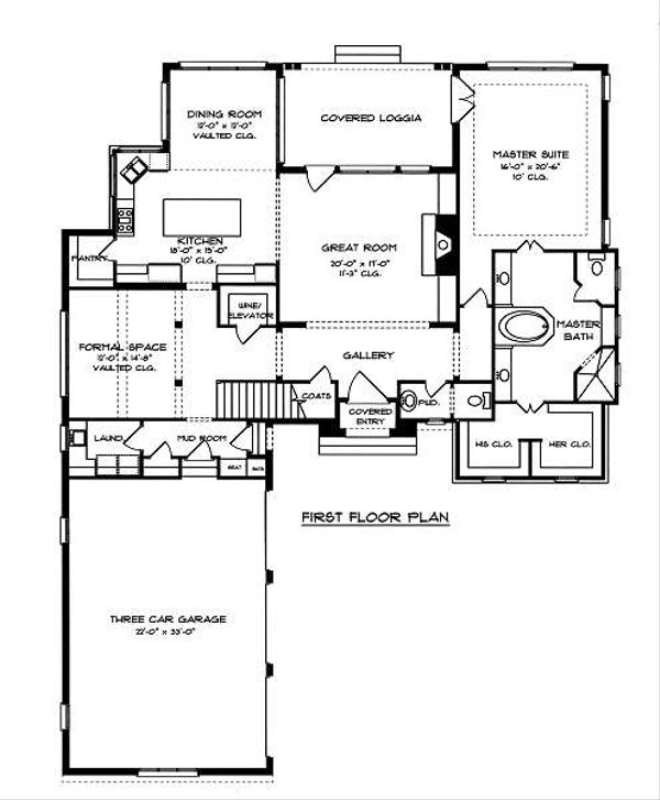 Dream House Plan - European Floor Plan - Main Floor Plan #413-145