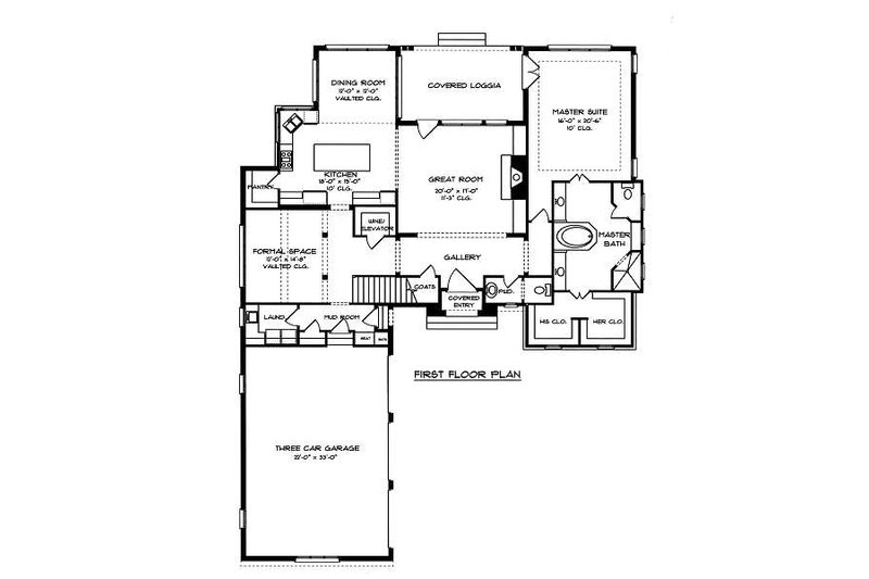 Dream House Plan - Floor Plan - Main Floor for European House Plan #413-145 - 4 bed, 4.5 bath