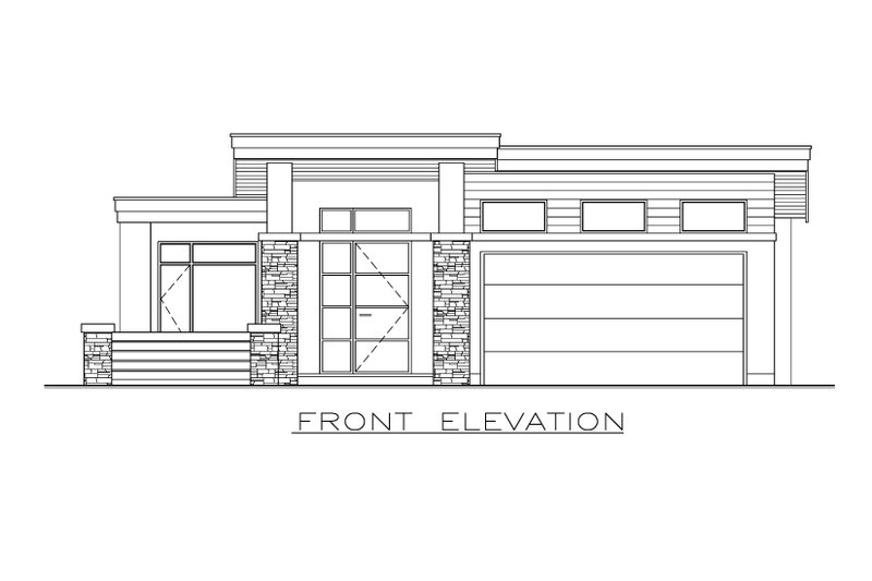 House Plan Design - Exterior - Front Elevation 3 for Contemporary House Plan #1100-80 - 2 bed, 2 bath