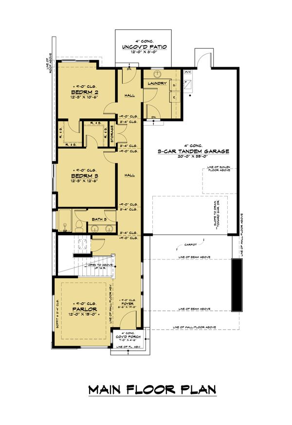 House Blueprint - Contemporary Floor Plan - Main Floor Plan #1066-120
