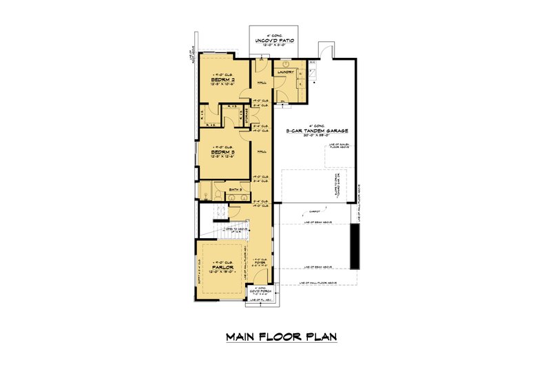 House Blueprint - Floor Plan - Main Floor for Contemporary House Plan #1066-120 - 4 bed, 3 bath