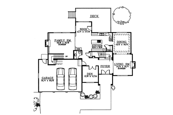 Floor Plan - Main Floor for European House Plan #97-209 - 4 bed, 3.5 bath