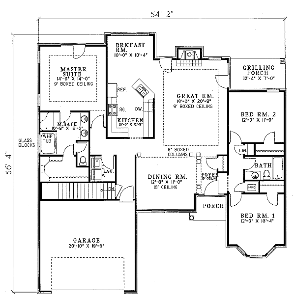 Traditional Style House Plan - 3 Beds 2 Baths 1798 Sq/Ft Plan #17-162 ...