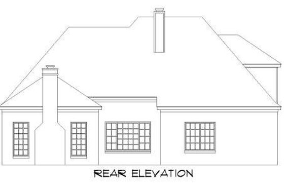 Exterior - Rear Elevation for Traditional House Plan #424-94 - 4 bed, 3 bath