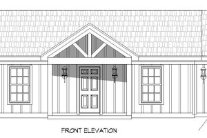 Exterior - Front Elevation 3 for Ranch House Plan #932-569 - 3 bed, 2 bath