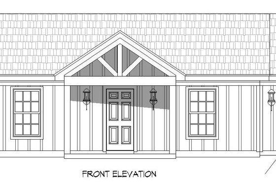 Exterior - Front Elevation 3 for Ranch House Plan #932-569 - 3 bed, 2 bath