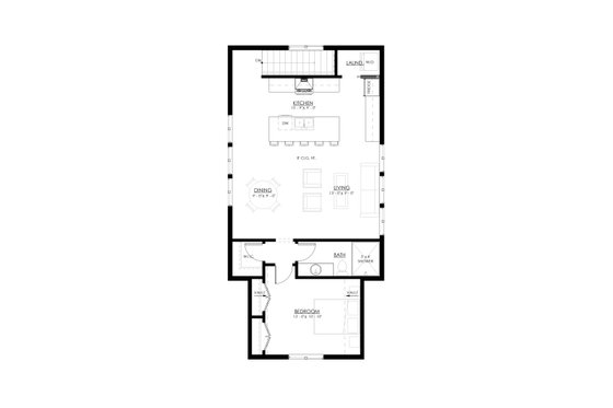 Floor Plan - Upper Floor 1 for Farmhouse House Plan #1114-48 - 1 bed, 1 bath