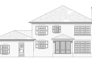 Exterior - Rear Elevation for Traditional House Plan #901-142 - 4 bed, 3.5 bath