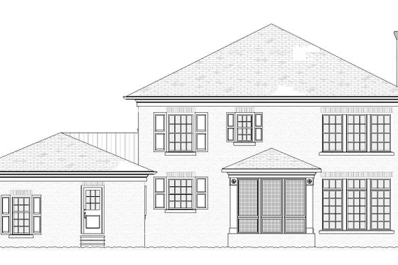 Exterior - Rear Elevation for Traditional House Plan #901-142 - 4 bed, 3.5 bath