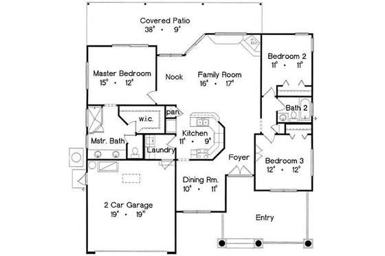 Floor Plan - Main Floor for Traditional House Plan #417-127 - 3 bed, 2 bath