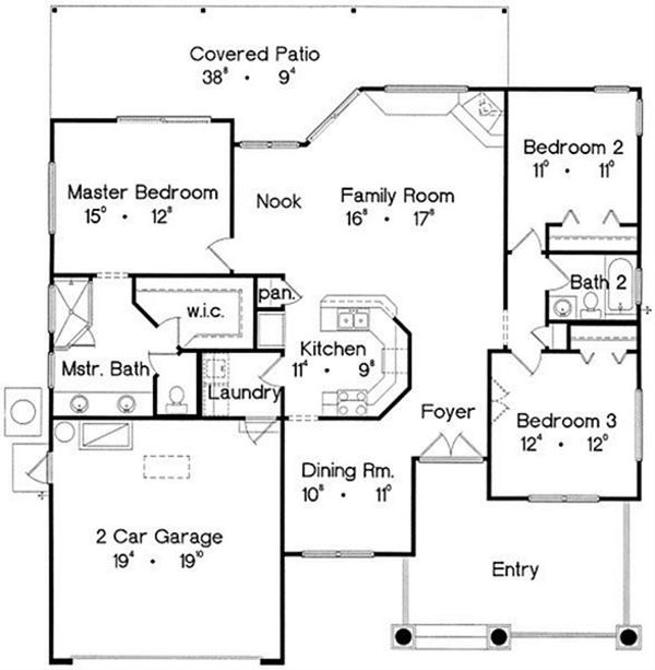 House Plan Design - Traditional Floor Plan - Main Floor Plan #417-127