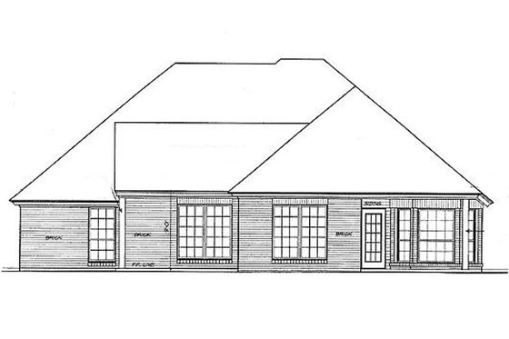 Exterior - Rear Elevation for European House Plan #310-899 - 3 bed, 2 bath
