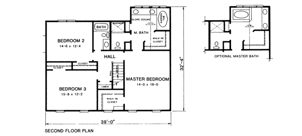 Colonial Floor Plan - Upper Floor Plan #10-246