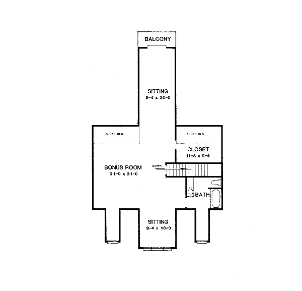 Home Plan - Traditional Floor Plan - Upper Floor Plan #10-202