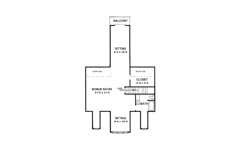 Architectural House Design - Floor Plan - Upper Floor for Traditional House Plan #10-202 - 3 bed, 3.5 bath