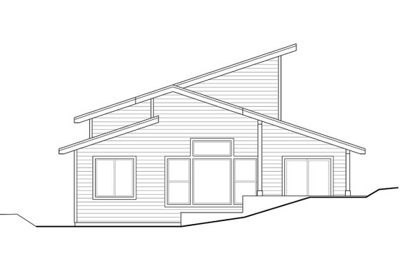 Exterior - Rear Elevation for Modern House Plan #124-1286 - 2 bed, 2 bath
