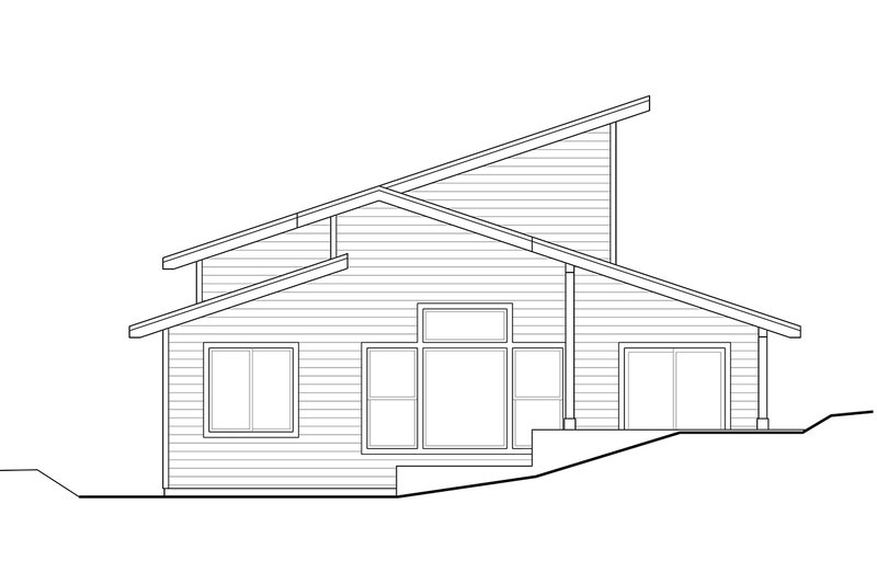 Architectural House Design - Exterior - Rear Elevation for Modern House Plan #124-1286 - 2 bed, 2 bath