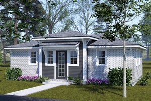 House Blueprint - Exterior - Front Elevation for Modern House Plan #513-2472 - 2 bed, 2 bath
