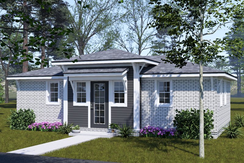House Blueprint - Exterior - Front Elevation 2 for Modern House Plan #513-2472 - 2 bed, 2 bath