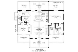 Floor Plan - Main Floor for Southern House Plan #932-830 - 2 bed, 2 bath