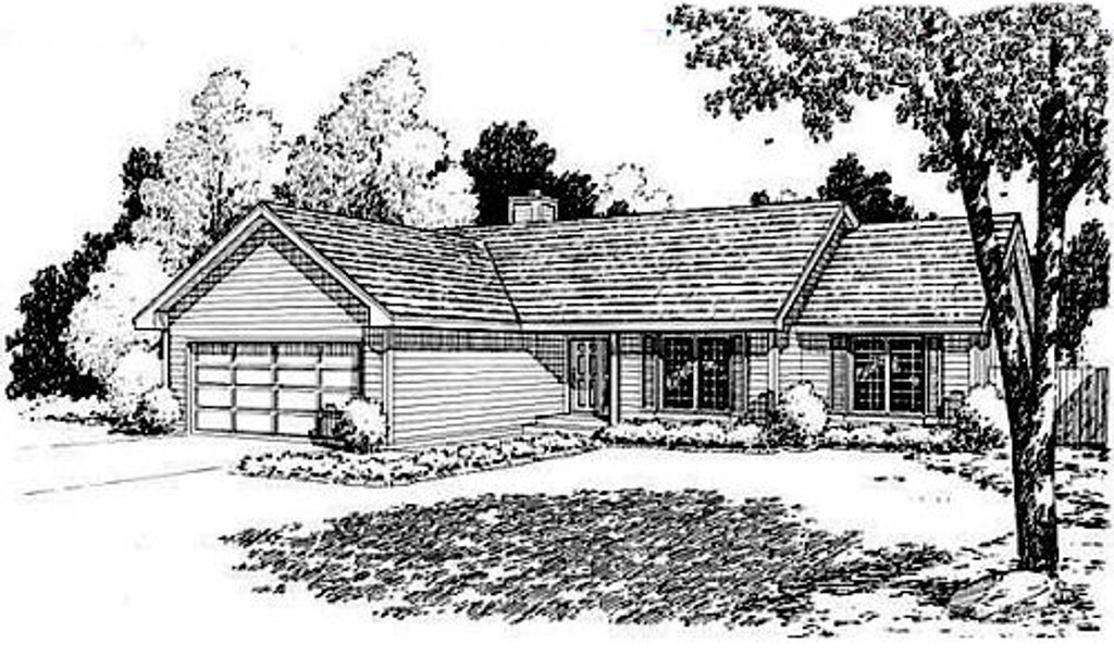 Exterior - Front Elevation 2 for Traditional House Plan #312-435 - 3 bed, 2 bath