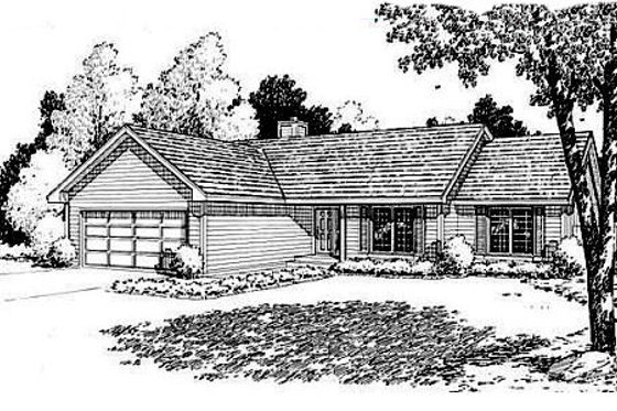 Exterior - Front Elevation for Traditional House Plan #312-435 - 3 bed, 2 bath