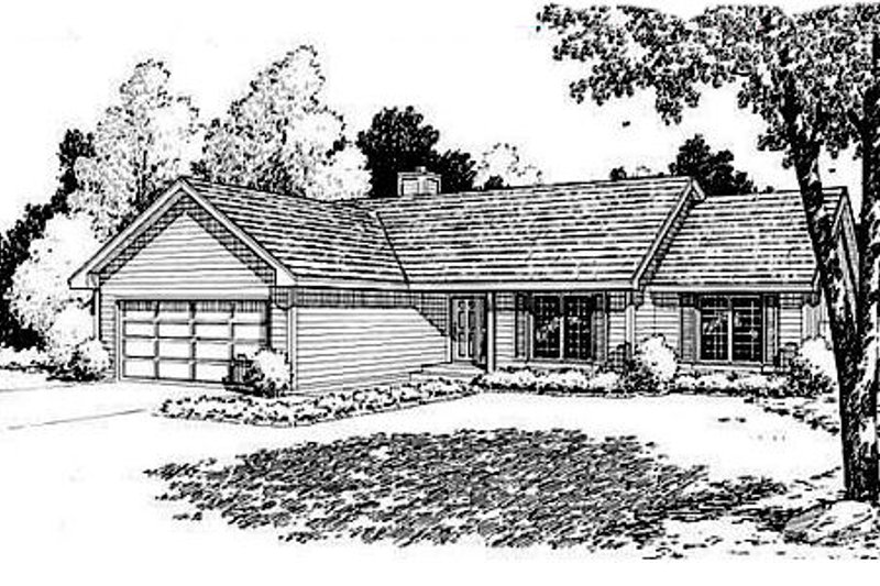 Exterior - Front Elevation 2 for Traditional House Plan #312-435 - 3 bed, 2 bath