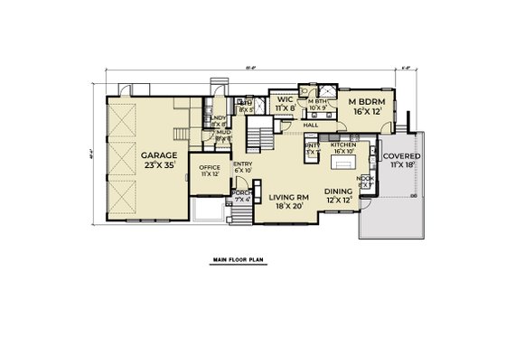 Floor Plan - Main Floor for Contemporary House Plan #1070-71 - 3 bed, 3 bath