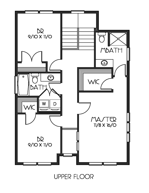 Craftsman Floor Plan - Upper Floor Plan #423-63