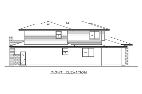 Exterior - Other Elevation 1 for Prairie House Plan #1100-100 - 3 bed, 2.5 bath