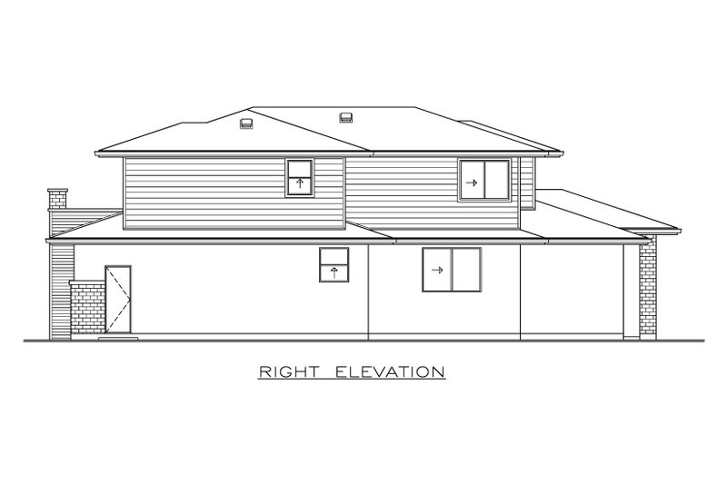 Dream House Plan - Exterior - Other Elevation 1 for Prairie House Plan #1100-100 - 3 bed, 2.5 bath