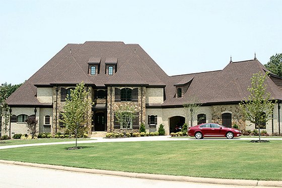 Exterior - Front Elevation 4 for European House Plan #17-2437 - 4 bed, 5.5 bath