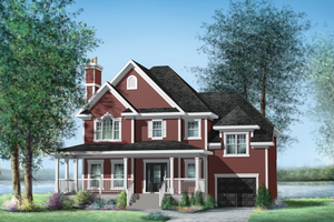 Country Exterior - Front Elevation Plan #25-4420