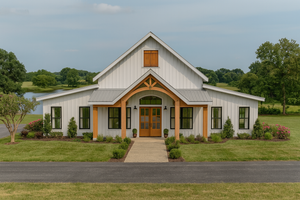 Barndominium Exterior - Front Elevation Plan #44-261